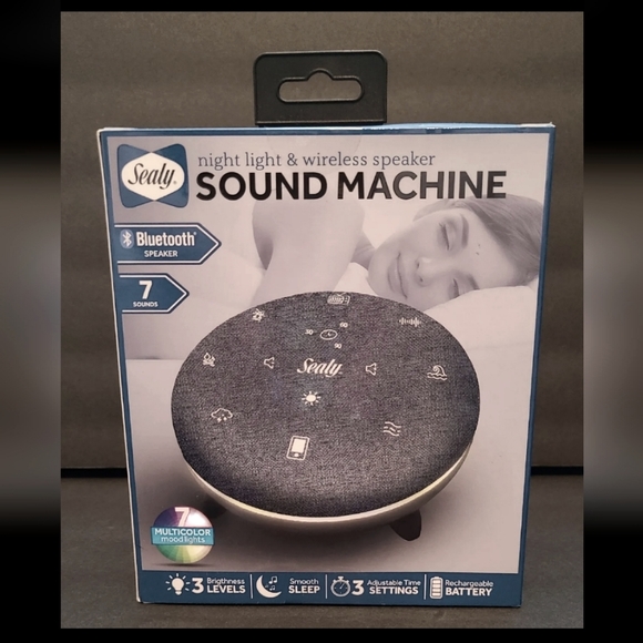 Sealy Sound Machine Wireless Bluetooth Speaker Night Light 7 Sounds 7 Lights - Picture 3 of 6